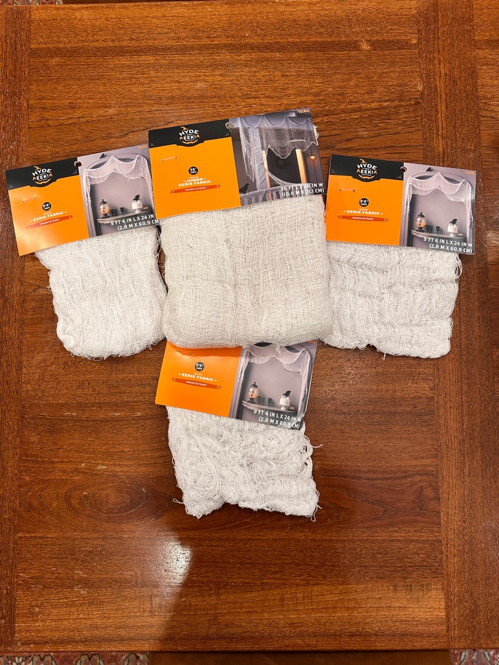 NEW Hyde and EEK! Boutique Halloween Eerie Fabric, White, Set of 4